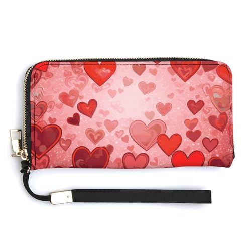 NWTRK Damen-Clutch, Herzform, mit Reißverschluss, Kreditkartenhalter, Clutch, Geldbörse für Damen, Stil, 20 x 10,5 cm, Stil:, 20.0*10.5cm von NWTRK