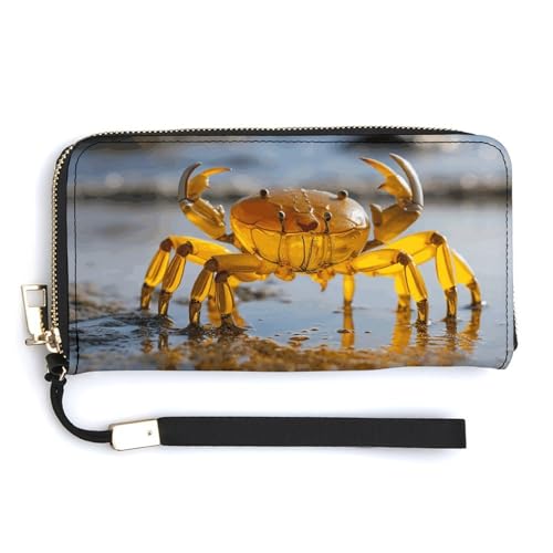 NWTRK Transparente Clutch-Tasche aus Krabbenleder, mit Reißverschluss, Kreditkartenhalter, Clutch, Geldbörse für Damen, Stil, 20 x 10,5 cm, Stil:, 20.0*10.5cm von NWTRK