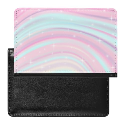 NYKVTG Reisepass Hülle Rosa-Blau-Glitzer Passhülle Reisepassetui Reisezubehör Passport Holder Für Damen Herren von NYKVTG