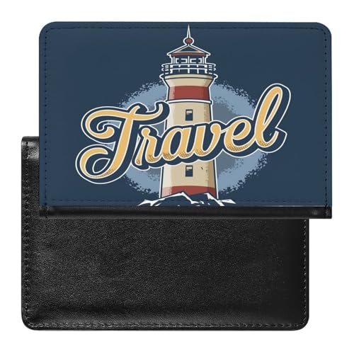 NYKVTG Reisepasshülle Leuchtturm Reisepass Tasche Reise Gadget Impfpass Hülle Für Damen Herren von NYKVTG