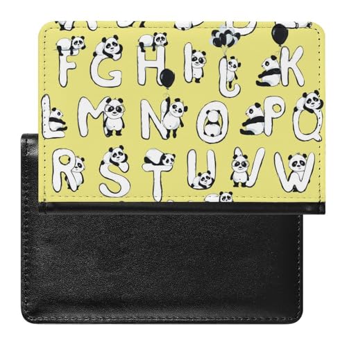 NYKVTG Reisepasshülle Pandas Alphabet Reisepass Tasche Reise Gadget Impfpass Hülle Für Damen Herren von NYKVTG