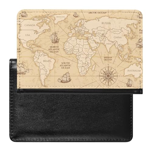 NYKVTG Reisepasshülle Weltkarte Reisepass Schutzhülle Geldbörsen Für Kreditkarten Ausweis Reisedokumente von NYKVTG