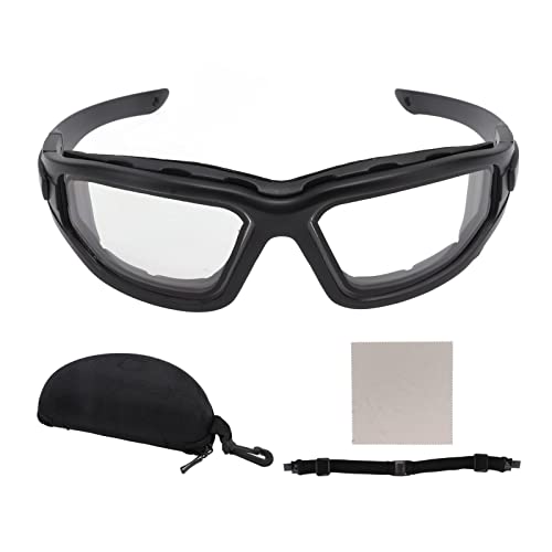 Anti-Beschlag-Brille, zweilagige Linse, kratzfest, stoßfest, UV-beständig, Augenschutz, abnehmbare Brille mit Riemen für Outdoor-Aktivitäten (Transparent) von NYSUZHOUJI