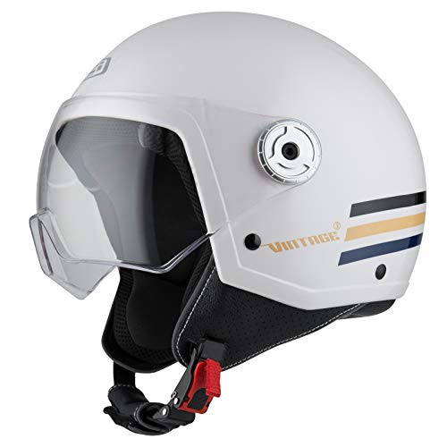 NZI Unisex-Adult Vintage 3 Helmet, TRIBAND White&Blue, XL NZI Unisex-Adult Vintage 3 Helmet, TRIBAND White&Blue, XL von NZI