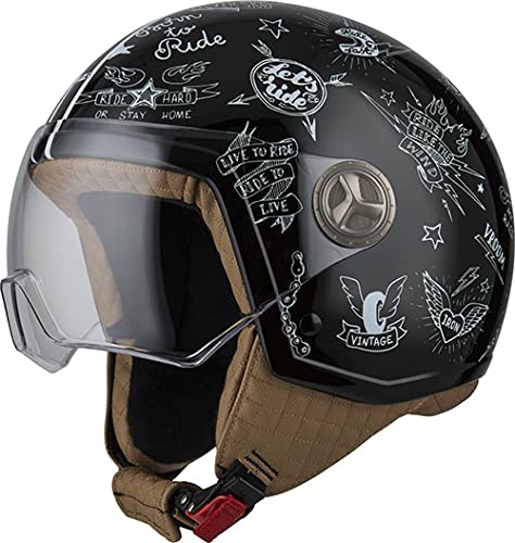 NZI Zeta 2 Offener Minijet-Helm, Unisex, Erwachsene, Stickers, XS von NZI