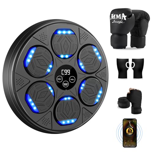NZQXJXZ Music Boxing Machine für Kinder und Erwachsene, Intelligente Bluetooth Boxautomat mit Boxhandschuhen, Wandmontierte Elektronische Boxmaschine mit Musik für Home Fitnessstudio Training Indoor NZQXJXZ Music Boxing Machine für Kinder und Erwachsene, Intelligente Bluetooth Boxautomat mit Boxhandschuhen, Wandmontierte Elektronische Boxmaschine mit Musik für Home Fitnessstudio Training Indoor von NZQXJXZ