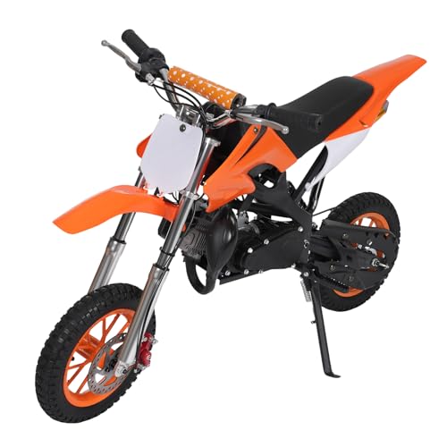 NaMaSyo 49cc Dirt Bike Dirtbike CrossBike Kinder-Motorrad 2-Takt Kinder Dirt Cross Pocket Enduro Dirtbike Motocross Motorrad Motorbike für Kinder (Orange) von NaMaSyo