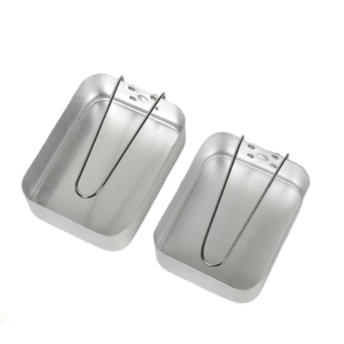 Naisfei Set mit 2 stapelbaren Aluminiumdosen für Camping und Kochen, leichtes Aluminium-Messdosen-Set, ideal für Camping, Festivals und Angelausflüge von Naisfei