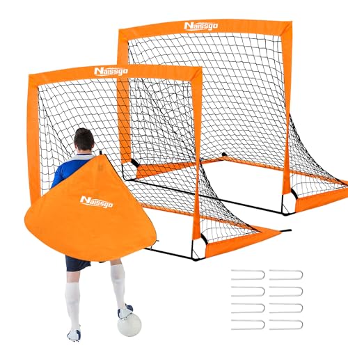 2er Set Fußballtor, Fußballtor Kinder Set, Pop up Soccer Goals Faltbares Fussballtore,Fußballtor für Garten,Park,Strand (Orange) 2er Set Fußballtor, Fußballtor Kinder Set, Pop up Soccer Goals Faltbares Fussballtore,Fußballtor für Garten,Park,Strand (Orange) von Naissgo