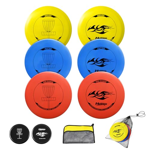 Naissgo 6 Stück Disc Golf Scheiben Set, Professional Disc Golf Set,Putter Midrange Driver Disc Golf Reguläre Größe Discgolf Scheibe für Erwachsene Kinder Naissgo 6 Stück Disc Golf Scheiben Set, Professional Disc Golf Set,Putter Midrange Driver Disc Golf Reguläre Größe Discgolf Scheibe für Erwachsene Kinder von Naissgo