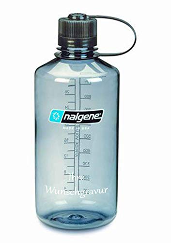 Nalgene Flasche 'Everyday' - 1 L (Grau, mit Namensgravur, 1 L) von Nalgene