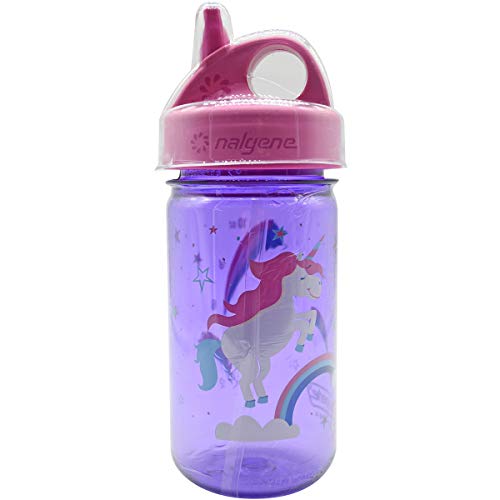 Nalgene Unisex – Babys Grip-n-Gulp Trinkflasche, violett Einhorn, 0,35 L von Nalgene