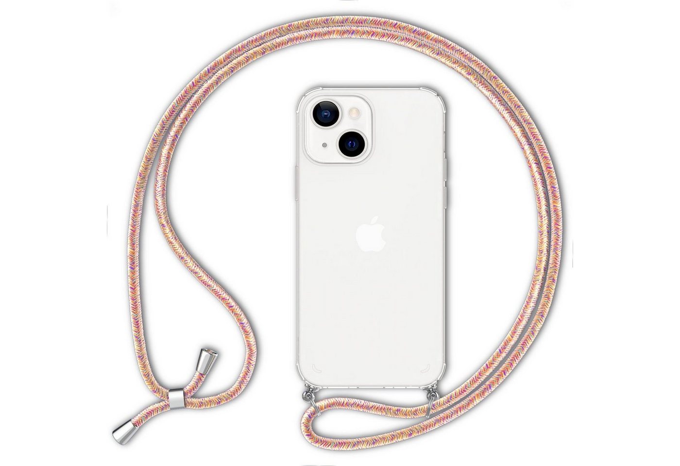 Nalia Handykette Apple iPhone 13 Mini, Klare Hülle mit Kette zum Umhängen / Harte Rückseite / Handyband Cover Nalia Handykette Apple iPhone 13 Mini, Klare Hülle mit Kette zum Umhängen / Harte Rückseite / Handyband Cover von Nalia