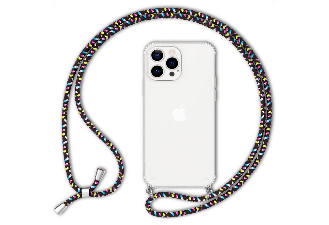 Nalia Handykette Apple iPhone 13 Pro, Klare Hülle mit Kette zum Umhängen / Harte Rückseite / Handyband Cover von Nalia