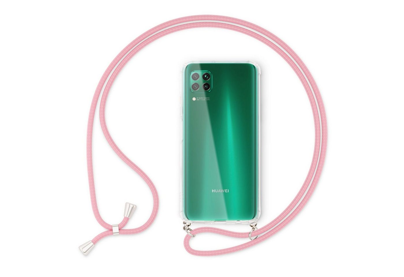 Nalia Handykette Huawei P40 Lite, Klare Hybrid Hülle mit Kette / Schutzhülle zum Umhängen / Handyband Nalia Handykette Huawei P40 Lite, Klare Hybrid Hülle mit Kette / Schutzhülle zum Umhängen / Handyband von Nalia