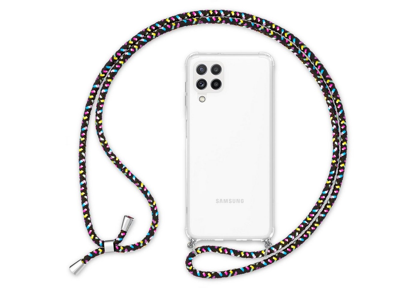 Nalia Handykette Samsung Galaxy A22, Klare Hybrid Hülle mit Kette / Schutzhülle zum Umhängen / Handyband Nalia Handykette Samsung Galaxy A22, Klare Hybrid Hülle mit Kette / Schutzhülle zum Umhängen / Handyband von Nalia