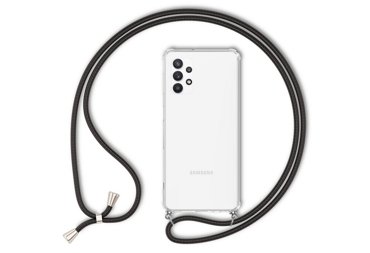 Nalia Handykette Samsung Galaxy A32 5G, Klare Hybrid Hülle mit Kette / Schutzhülle zum Umhängen / Handyband Nalia Handykette Samsung Galaxy A32 5G, Klare Hybrid Hülle mit Kette / Schutzhülle zum Umhängen / Handyband von Nalia
