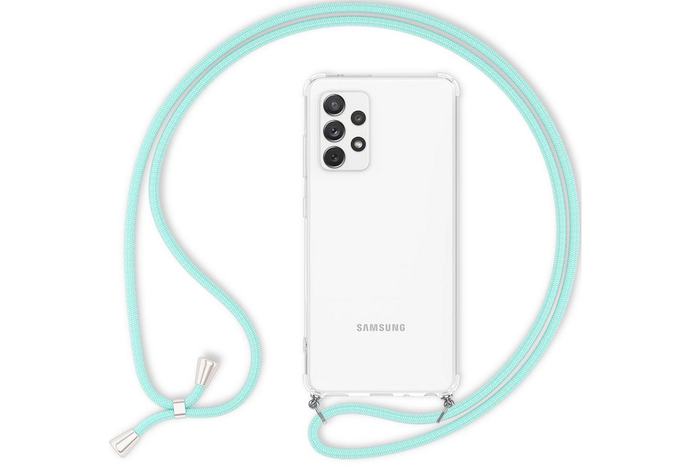 Nalia Handykette Samsung Galaxy A33, Klare Hülle mit Kette zum Umhängen / Harte Rückseite / Handyband Cover Nalia Handykette Samsung Galaxy A33, Klare Hülle mit Kette zum Umhängen / Harte Rückseite / Handyband Cover von Nalia