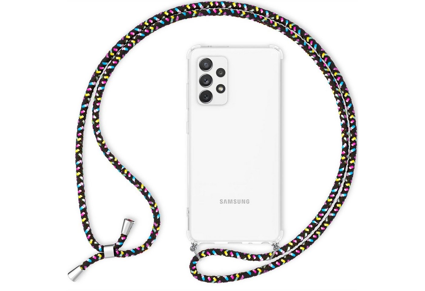 Nalia Handykette Samsung Galaxy A33, Klare Hülle mit Kette zum Umhängen / Harte Rückseite / Handyband Cover von Nalia