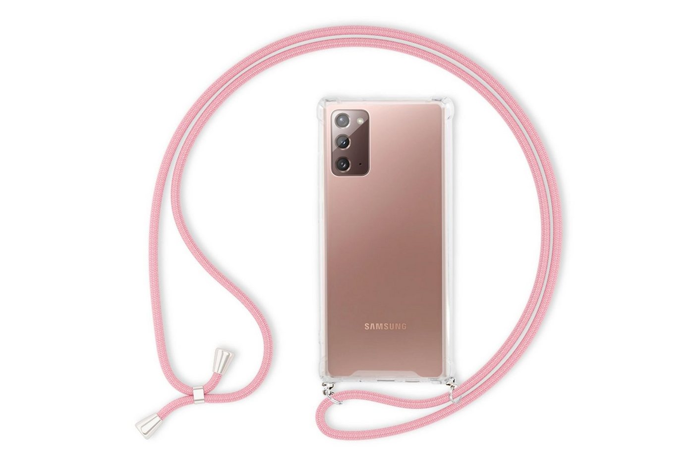 Nalia Handykette Samsung Galaxy Note 20, Klare Hybrid Hülle mit Kette / Schutzhülle zum Umhängen / Handyband Nalia Handykette Samsung Galaxy Note 20, Klare Hybrid Hülle mit Kette / Schutzhülle zum Umhängen / Handyband von Nalia