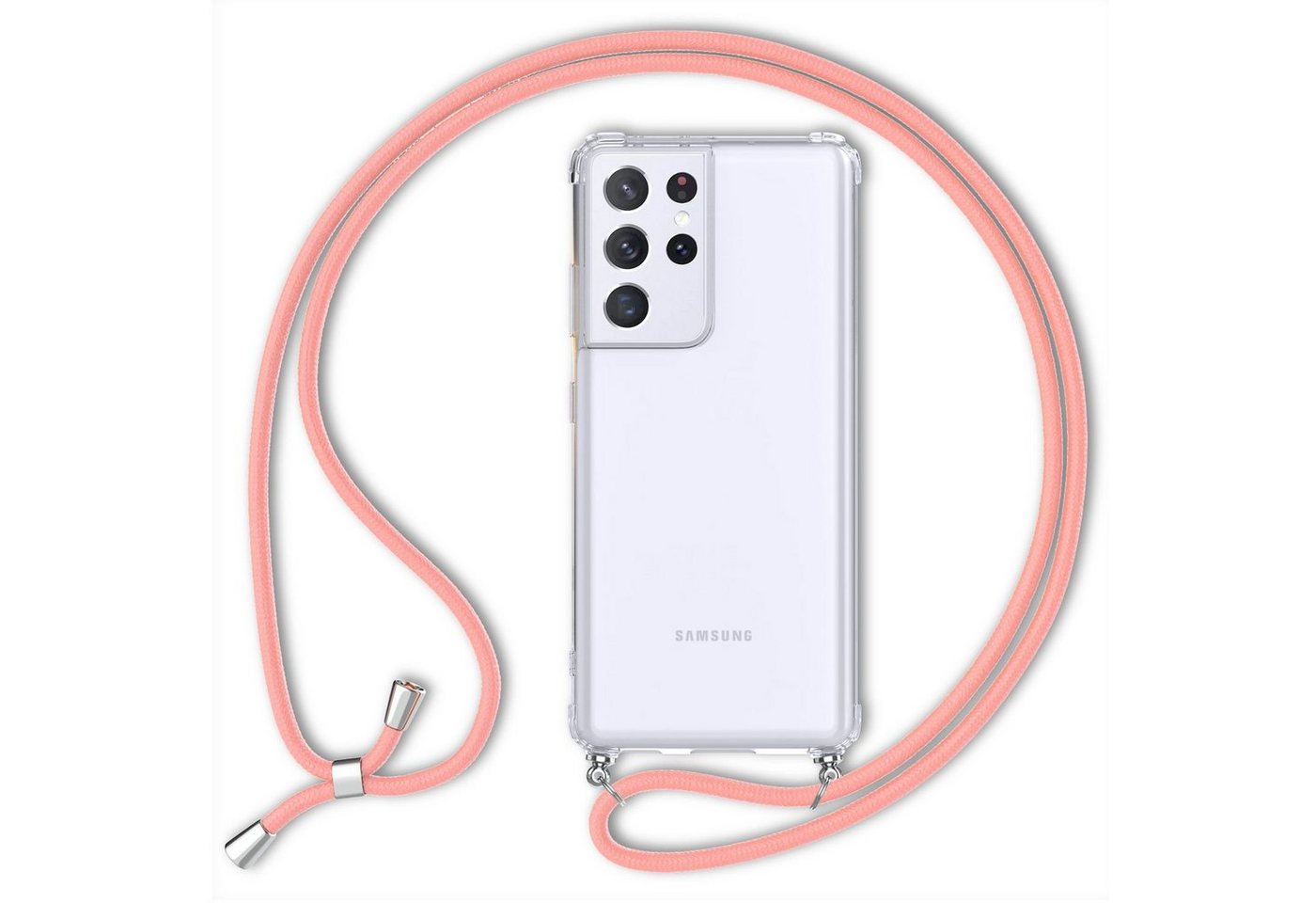 Nalia Handykette Samsung Galaxy S21 Ultra, Klare Hybrid Hülle mit Kette / Schutzhülle zum Umhängen / Handyband Nalia Handykette Samsung Galaxy S21 Ultra, Klare Hybrid Hülle mit Kette / Schutzhülle zum Umhängen / Handyband von Nalia