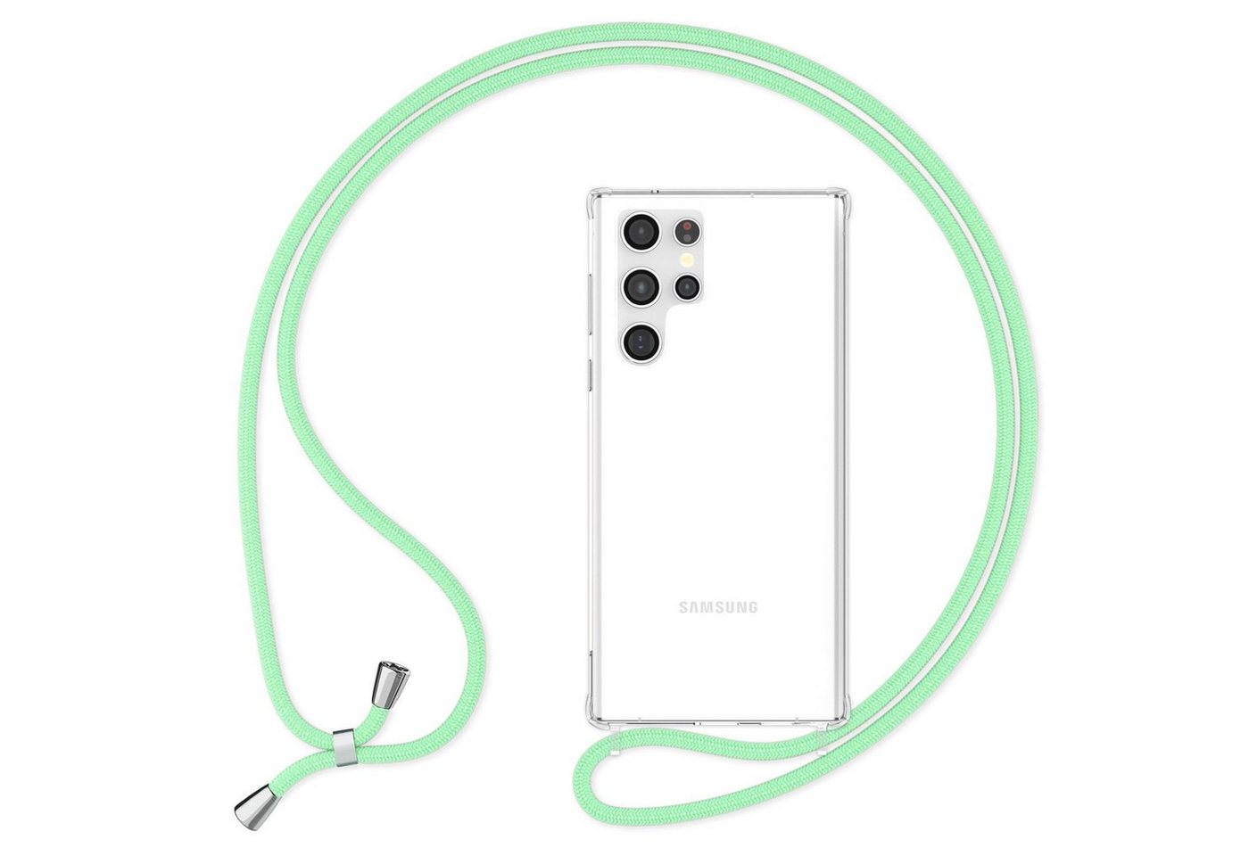 Nalia Handykette Samsung Galaxy S23 Ultra, Klare Hybrid Hülle mit Kette / Schutzhülle zum Umhängen / Handyband Nalia Handykette Samsung Galaxy S23 Ultra, Klare Hybrid Hülle mit Kette / Schutzhülle zum Umhängen / Handyband von Nalia