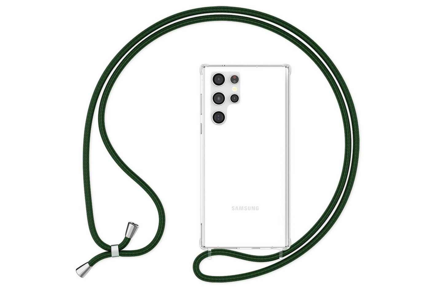 Nalia Handykette Samsung Galaxy S23 Ultra, Klare Hybrid Hülle mit Kette / Schutzhülle zum Umhängen / Handyband Nalia Handykette Samsung Galaxy S23 Ultra, Klare Hybrid Hülle mit Kette / Schutzhülle zum Umhängen / Handyband von Nalia