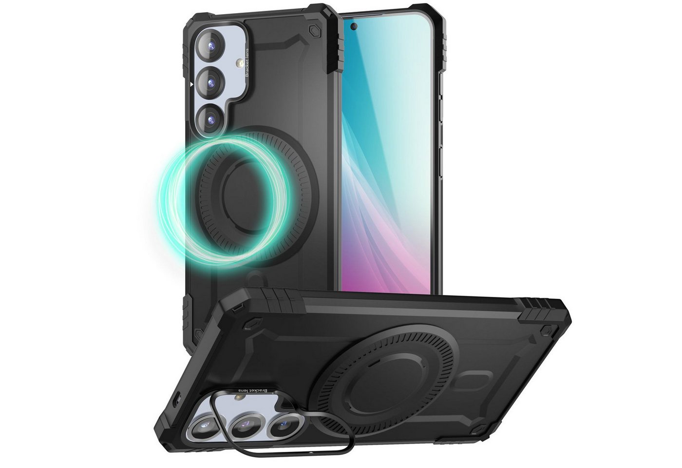 Nalia Smartphone-Hülle Samsung Galaxy S25, Granite / Armor Panzerhülle / MagSafe / Kamera Ständer / Ultra Robust Nalia Smartphone-Hülle Samsung Galaxy S25, Granite / Armor Panzerhülle / MagSafe / Kamera Ständer / Ultra Robust von Nalia