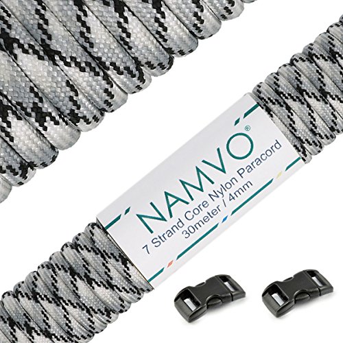 Namvo 550 Paracord Mil Spec Typ III 7 Strang Fallschirm Schnur Gesamtlänge 100ft / 30 Meter -Graue Tarnung Namvo 550 Paracord Mil Spec Typ III 7 Strang Fallschirm Schnur Gesamtlänge 100ft / 30 Meter -Graue Tarnung von Namvo