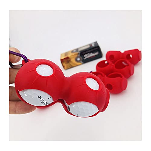 Namvo Golfball-Halter aus Silikon, tragbar, mit Clip, für 2 Bälle, Befestigung an der Golftasche, schneller und einfacher Zugriff, Rot Namvo Golfball-Halter aus Silikon, tragbar, mit Clip, für 2 Bälle, Befestigung an der Golftasche, schneller und einfacher Zugriff, Rot von Namvo