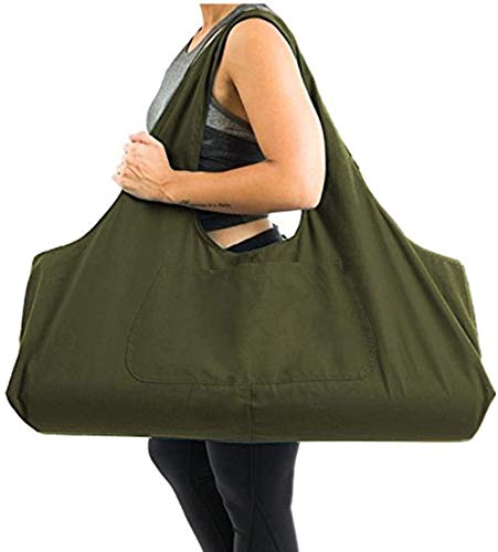 Namvo Große Tasche für Yogamatte, Mehrzweck-Turnbeutel, Yogamatte, Tragetasche, Tragetasche, Tragetasche mit Seitentasche, passend für die meisten Matten, Armeegrün Namvo Große Tasche für Yogamatte, Mehrzweck-Turnbeutel, Yogamatte, Tragetasche, Tragetasche, Tragetasche mit Seitentasche, passend für die meisten Matten, Armeegrün von Namvo