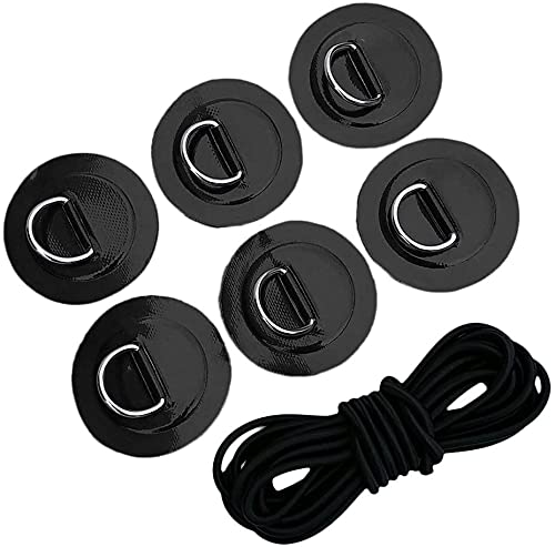 Namvo Paddle Board Patch SUP Bungee Deck Rigging Kit mit 6 Stück D-Ring Patch und elastischer Stoßschnur für PVC aufblasbares Boot Deck Befestigungsset Kajak Zubehör Namvo Paddle Board Patch SUP Bungee Deck Rigging Kit mit 6 Stück D-Ring Patch und elastischer Stoßschnur für PVC aufblasbares Boot Deck Befestigungsset Kajak Zubehör von Namvo