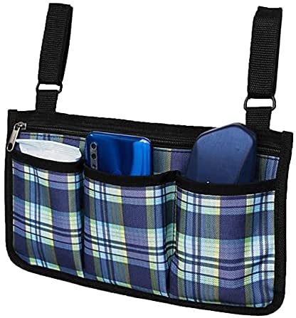 Namvo Rollstuhltasche mit Taschen Universelle wasserdichte Armlehne Seitentasche für Elektro-Rollstuhl, Mobilitätsroller, Gehhilfe, Zubehör Blue von Namvo