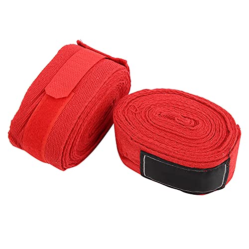 Naroote Boxbandagen, Handbandagen, 2 Stück, 196,9 X 2,0 Zoll, Baumwolle, Verlängerte Boxbandagen, Bandagen, Handbandagen, Muay Thai, Atmungsaktiv, für Boxen, Training, Training (Rot) von Naroote