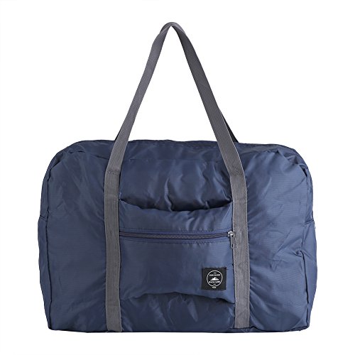 Simlug Faltbare Tasche aus Leinen, für Urlaub, Fitnessstudio, leicht, Gepäck, Reisetasche, Aufbewahrungstaschen, groß, blau, rot (20 x 17 x 3 cm) von Naroote
