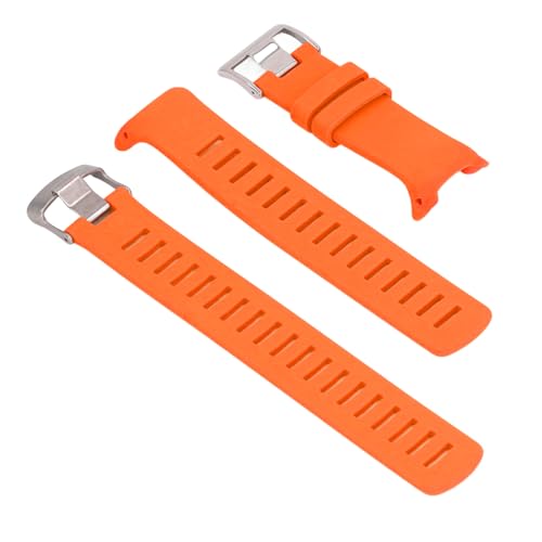 Uhrenarmband, Verstellbares Edelstahl-Armband, Silikon-Ersatzarmband für D4 D4i Novo (ORANGE) von Naroote