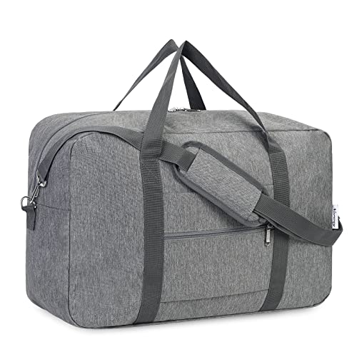 Narwey Handgepäck Tasche für Flugzeug Faltbare Reisetasche Damen Weekender Bag Sporttasche Damen Herren Handgepäck Koffer Groß 85L(Grau) von Narwey