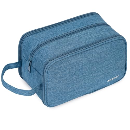 Narwey Kulturbeutel Damen Kulturtasche Herren Große Reise Schminktasche & Waschtasche Kinder Gross Klare Kosmetiktasche für Frauen Mädchen (Navy blau) von Narwey