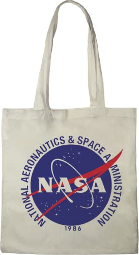 Nasa Tote Bag, Logo, Referenz: BWNASADBB012, Ecru, 38 x 42 cm von Nasa