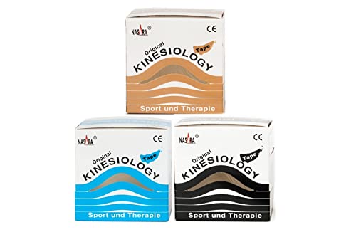 Nasara® Original Kinesiology Kinesiologie Tape 5cmx5m, 3 Rolls Set von Nasara