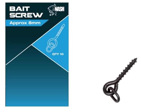 Nash Bait Screw - Boilie Schraube mit Ring - Baitscrew für Tigernüsse und Karpfenboilies zum Karpfenangeln, Größe:8mm von Nash