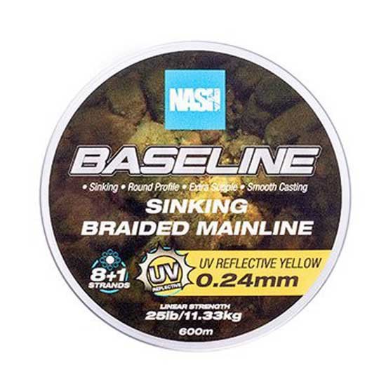 Nash Baseline Sinking 600 M Braided Line Durchsichtig 0.280 mm von Nash