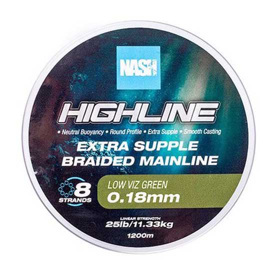 Nash Highline Floating 1200 M Braided Line Durchsichtig 0.180 mm von Nash