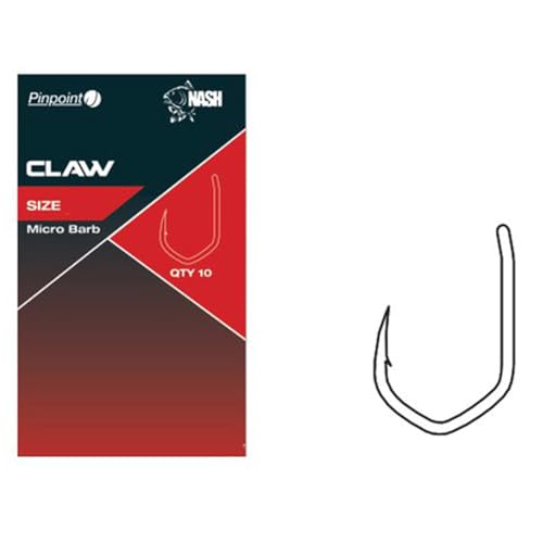 Nash Pinpoint Claw Angelhaken, Mikro-Widerhaken, 10 Stück, Größe 7 Nash Pinpoint Claw Angelhaken, Mikro-Widerhaken, 10 Stück, Größe 7 von Nash