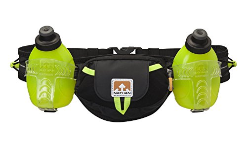 Nathan Hydration Belt Trail Mix Plus, Black/Safety Yellow, 600 ml, 4637NBSY von Nathan