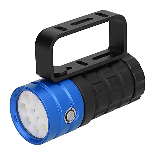 Natudeco Tauchlampe, 10000 lm, Tauchtaschenlampe, 8 Beleuchtungsmodi, Unterwasser-Handtaschenlampe, LED-Tauchlampe für Tauchen, Angeln, Camping (Blau) von Natudeco