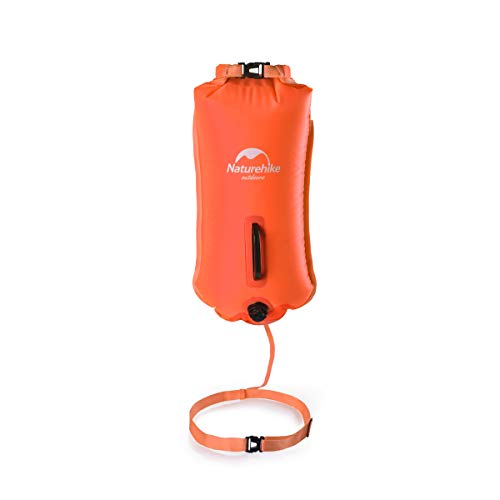 Naturehike 28L Schwimmboje mit verstellbarem Gürtel, wasserdichte Tasche mit 2 Airbags für Sicherheit beim Schnorcheln, Rafting, Bootfahren, Schwimmen, am Meer und anderen Wassersportarten (Orange) von Naturehike