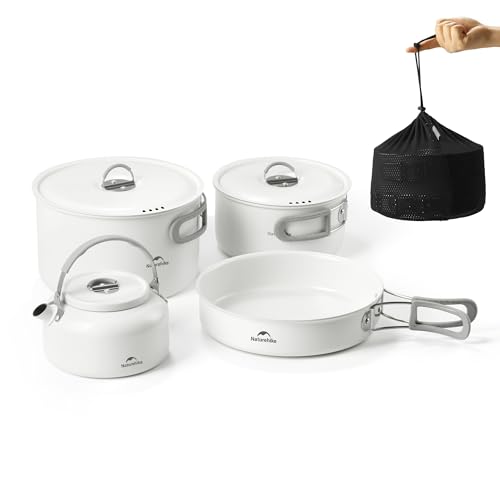 Naturehike Camping Topfset Geschirr Kochgeschirr Set Kochtopf für 4-7 Personen Zum Camping Outdoor Wandern Picknick BBQ von Naturehike