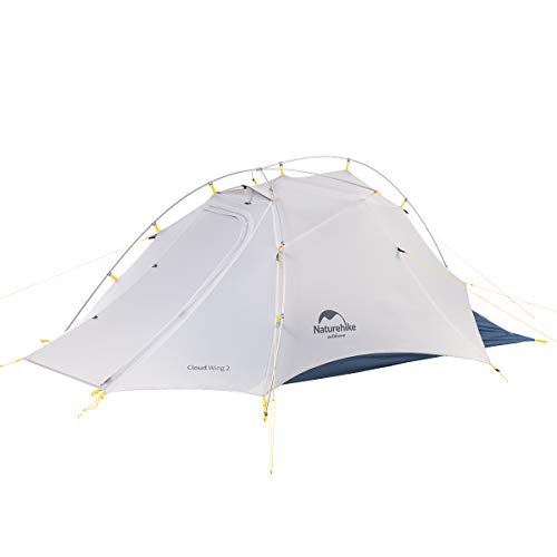Naturehike Cloud-Flügel Ultraleichte Beruf Zelte Doppelten 2 Personen Zelt 3-4 Saison für Camping Wandern Zelt (15D Grau/Azurblau) von Naturehike