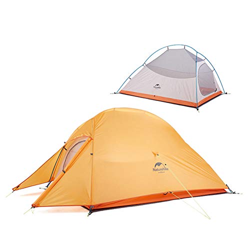 Naturehike Cloud-up 2 Ultraleichtes Campingzelt für 2 Personen - Wasserdichtes Doppelschicht Backpackingzelt 4 Seasons(Orange) von Naturehike